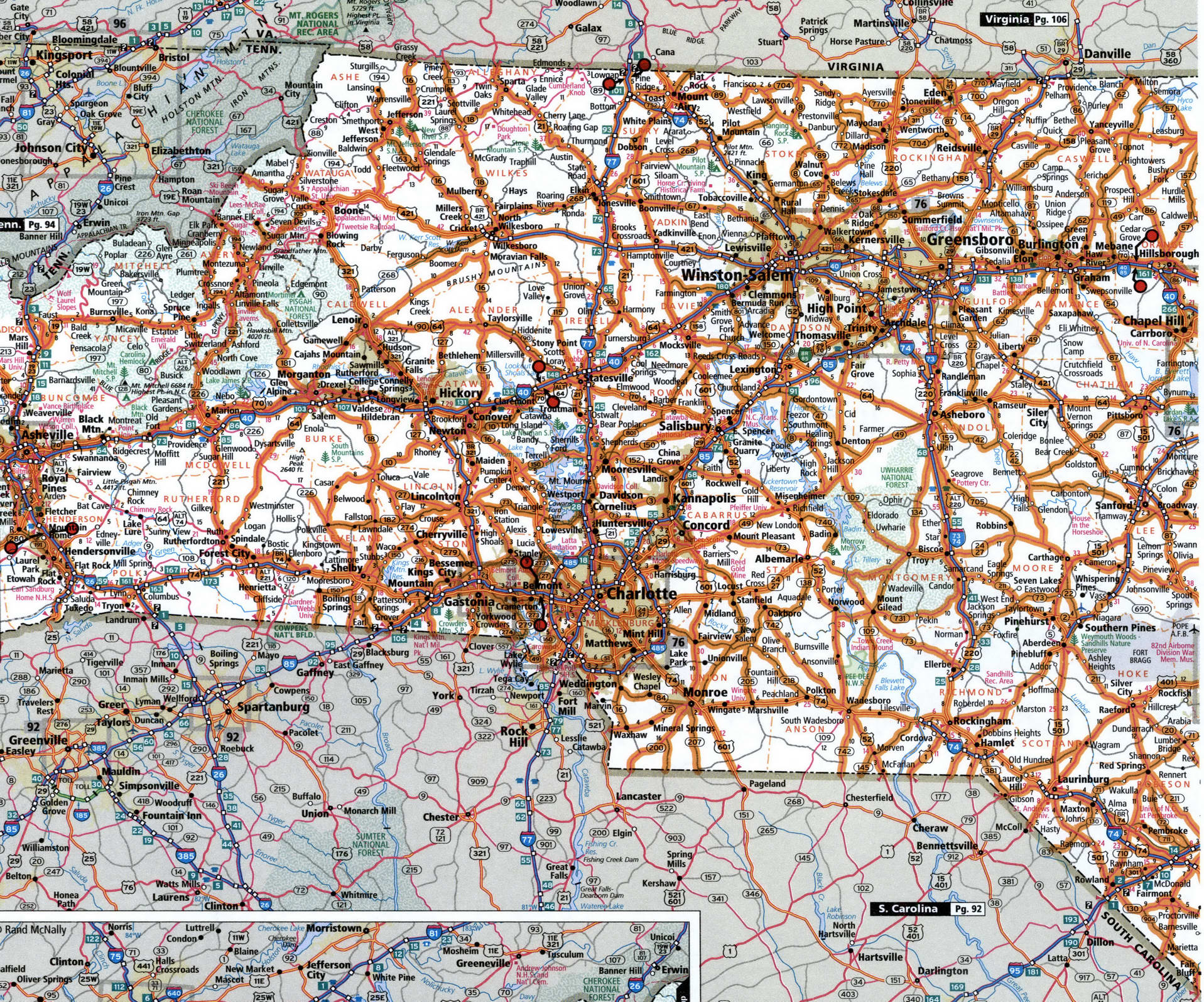 Western North Carolina map for truckers