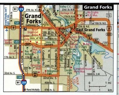 Grand Forks map for truckers