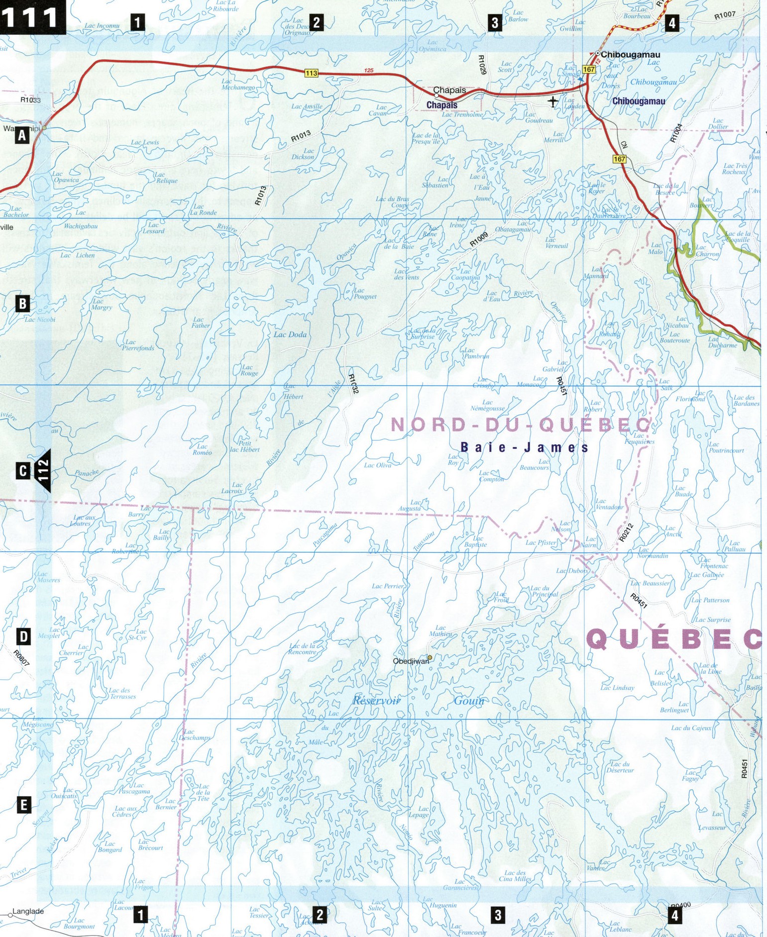 Map of Northern Quebec
