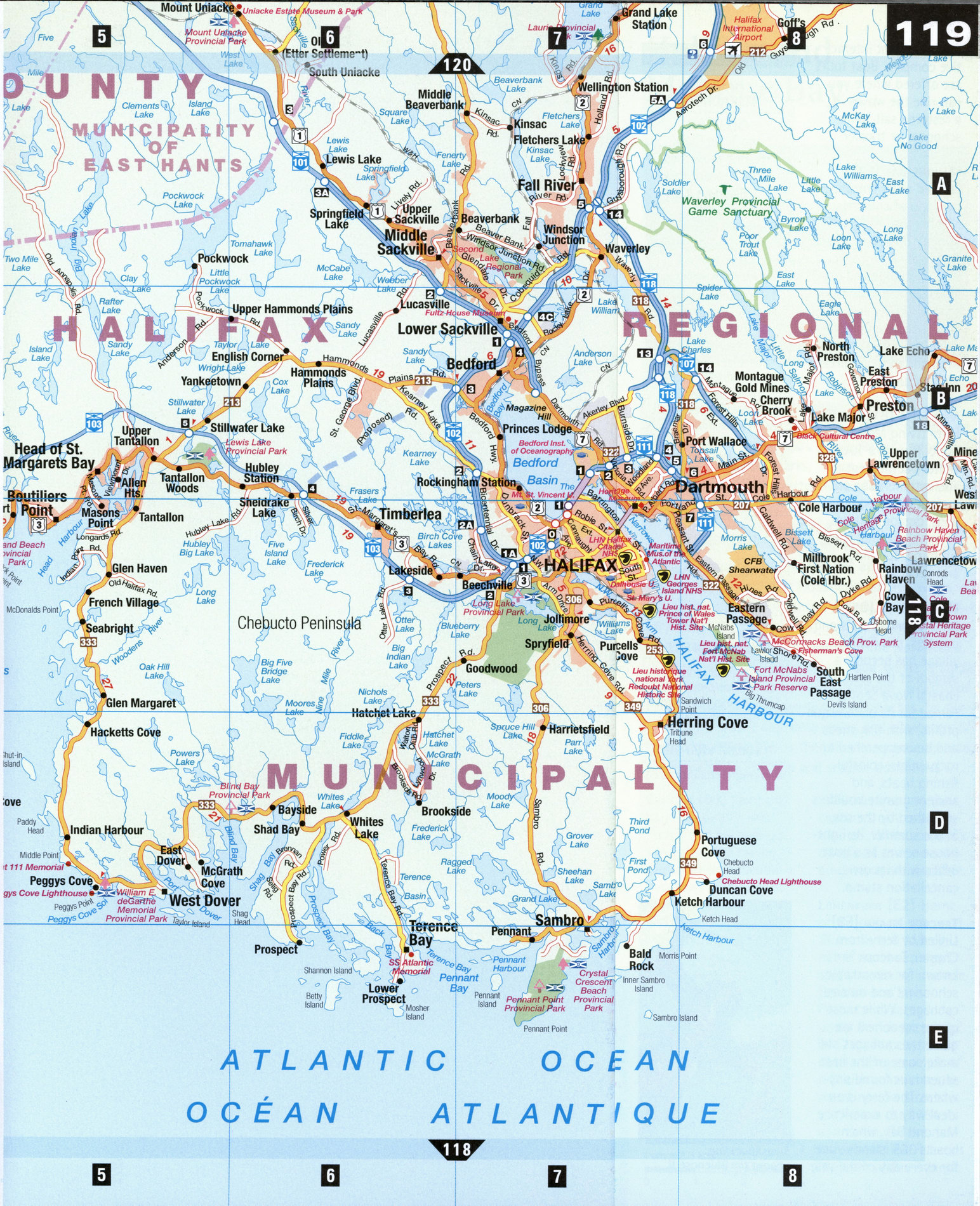 Detailed map of Halifax and Mahone Bay