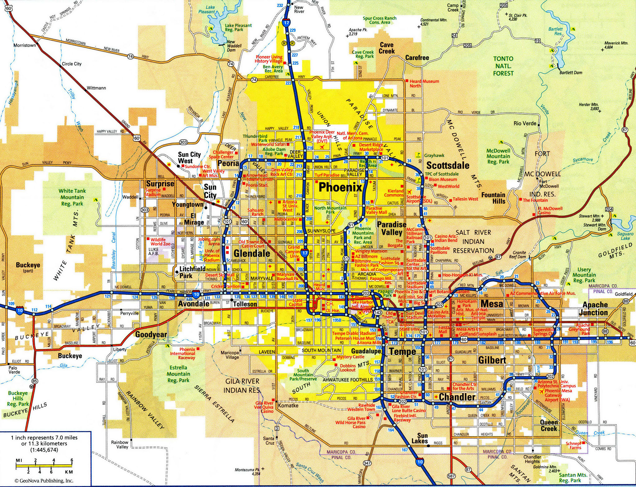 Detailed map of Phoenix city