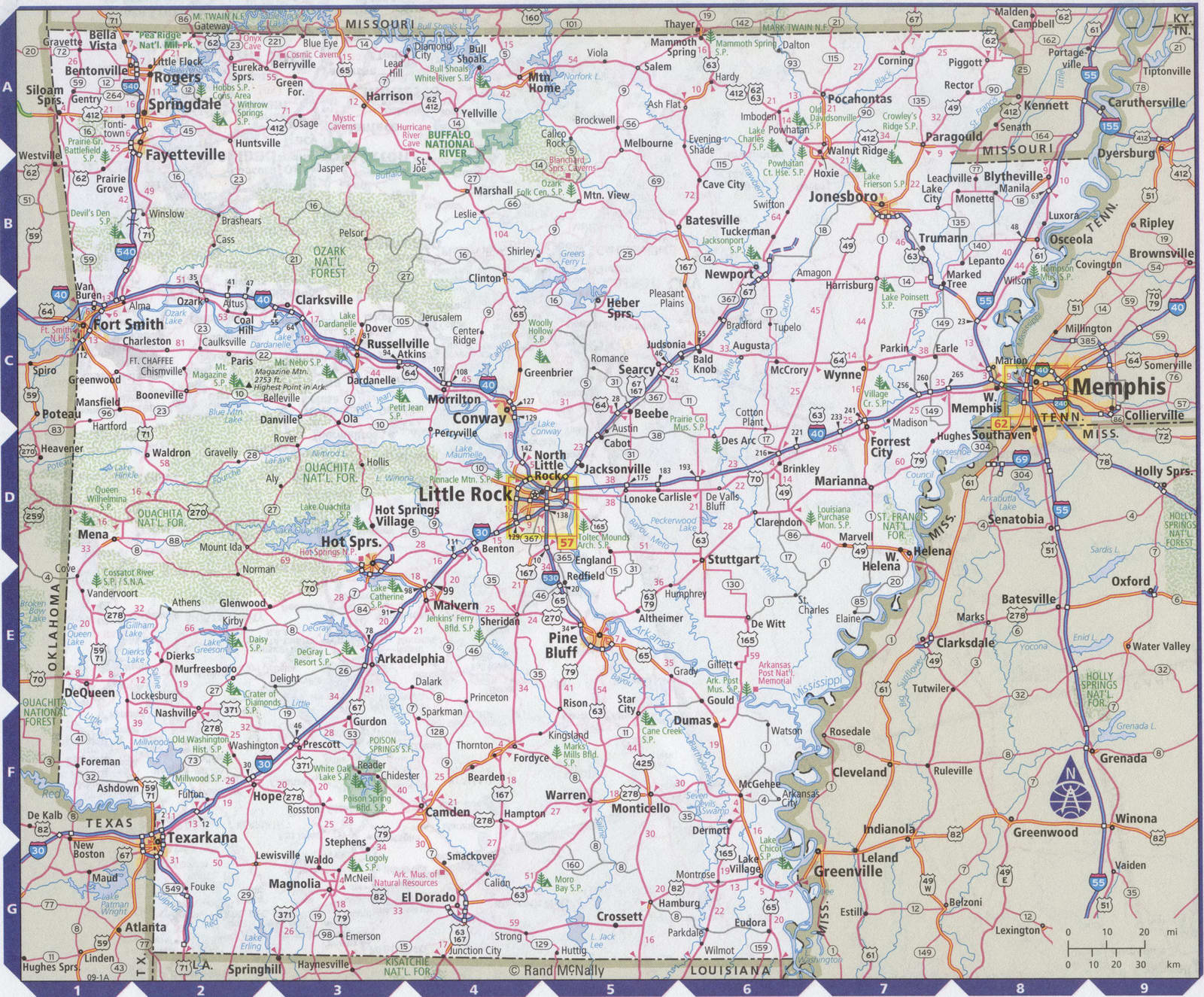 Arkansas state complete map