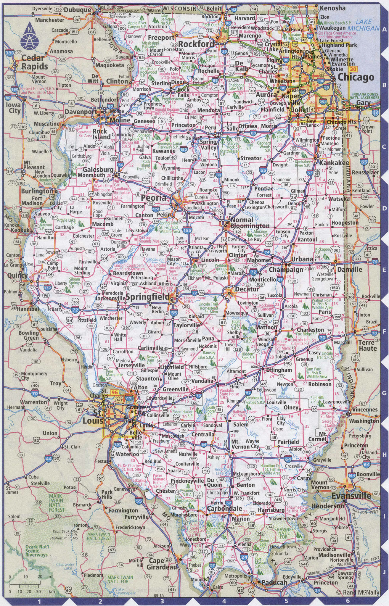 Illinois state complete map