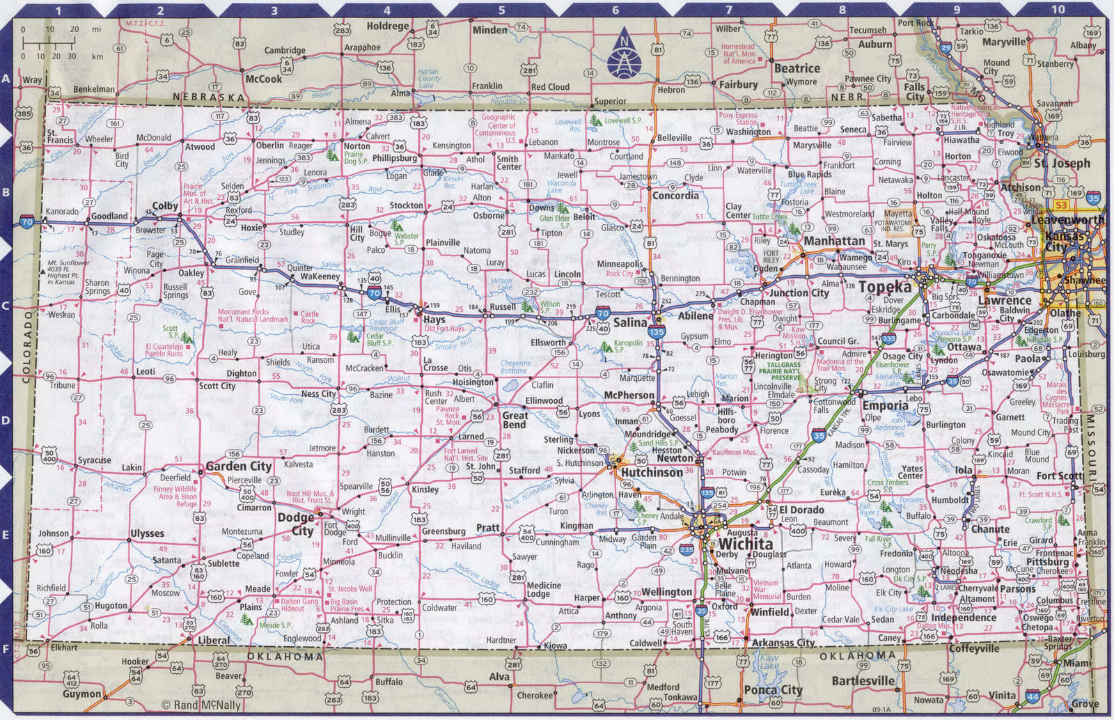 Kansas state complete map