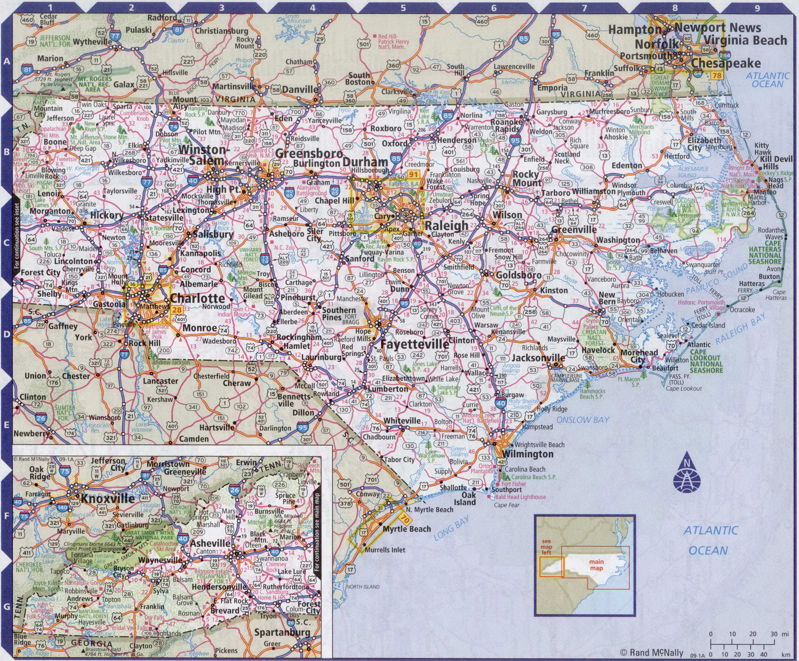 North Carolina state complete map