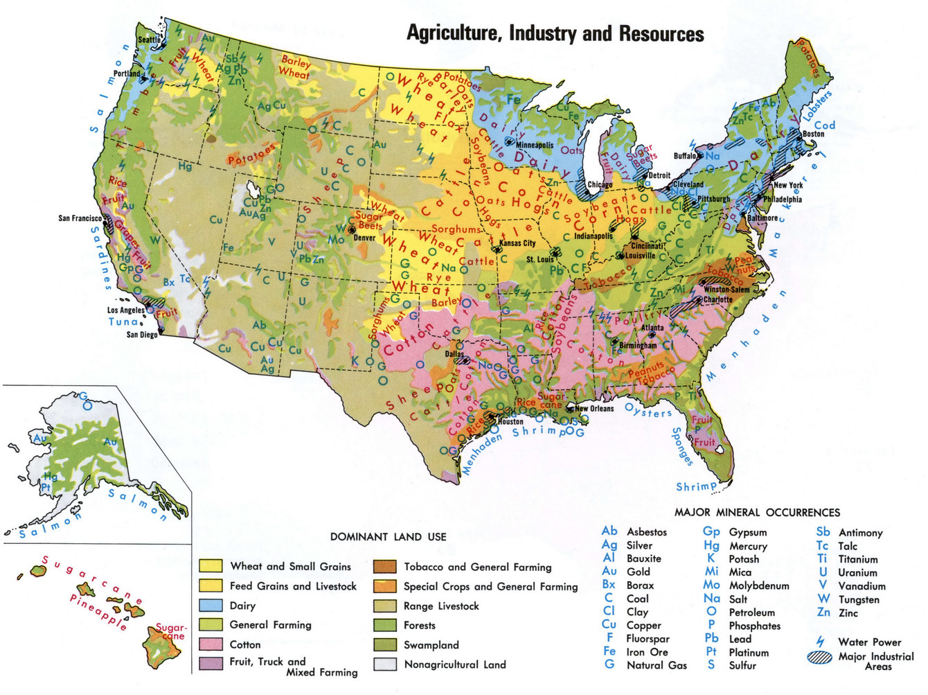 Agriculture, industry and resources of USA