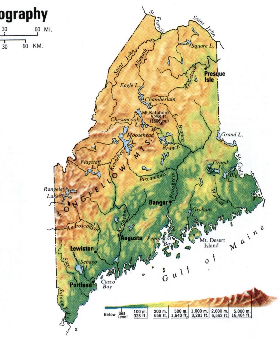 Landscape map Maine