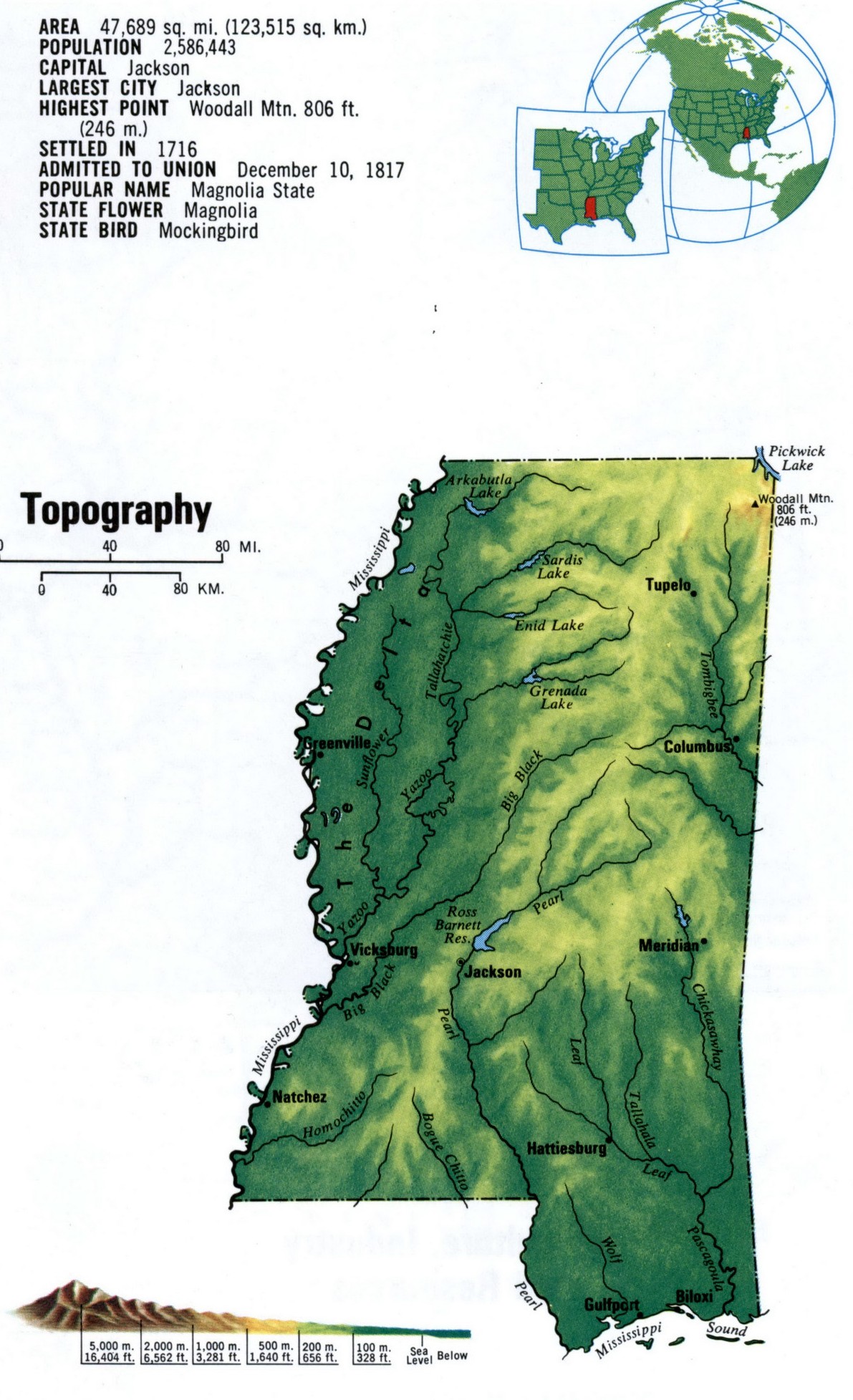 Landscape map Mississippi