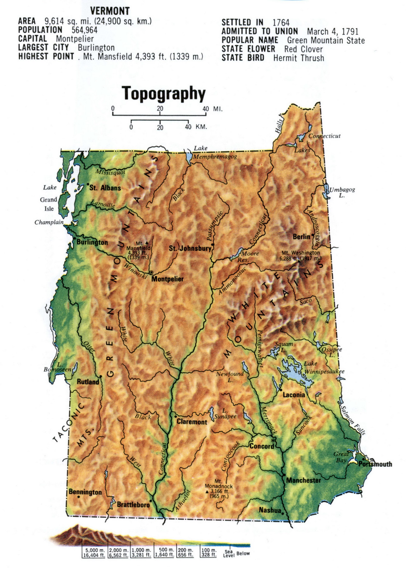 Landscape map Vermont