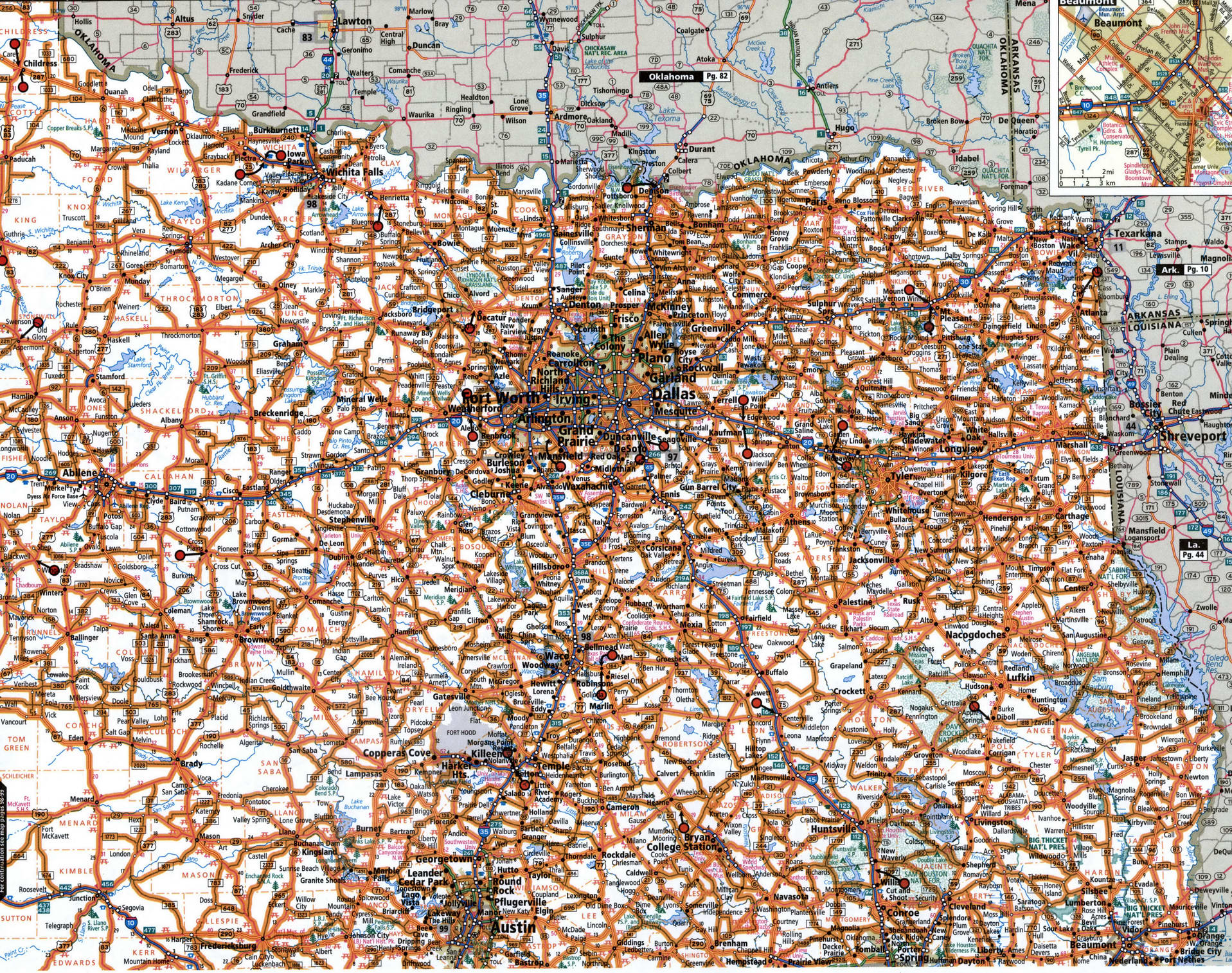 Eastern Texas map for truckers