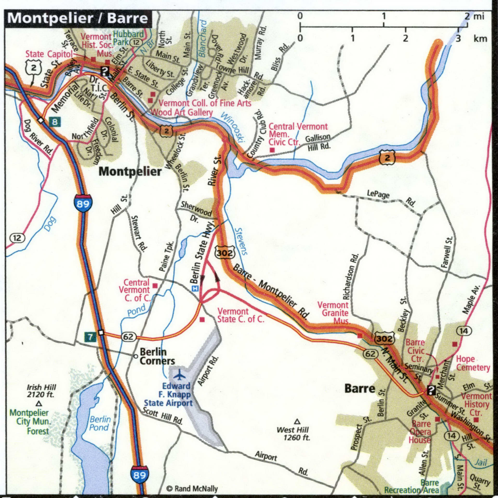 Montpelier city map for truckers