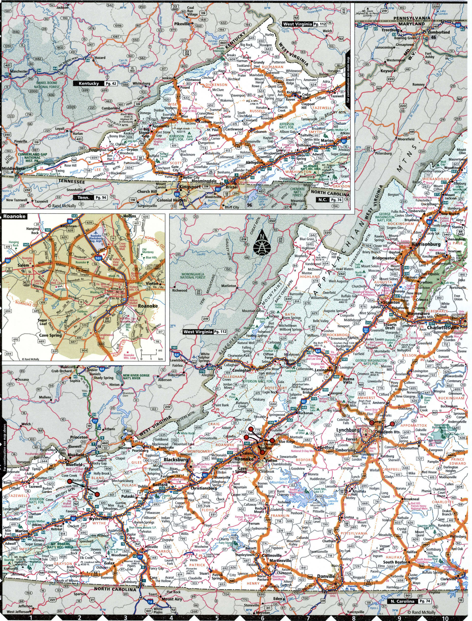 Virginia map for truckers