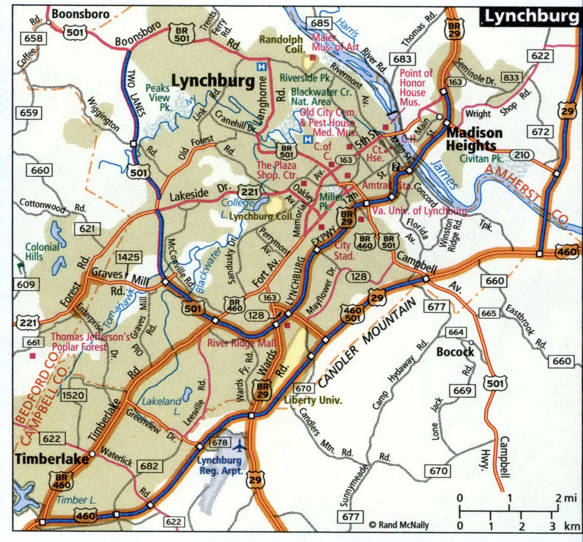 Lynchburg city map for truckers