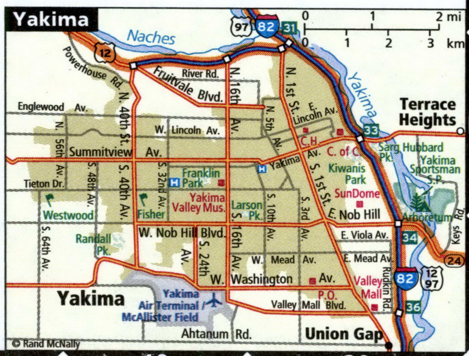 yakima-city-road-map-for-truck-drivers-toll-free-highways-map-usa