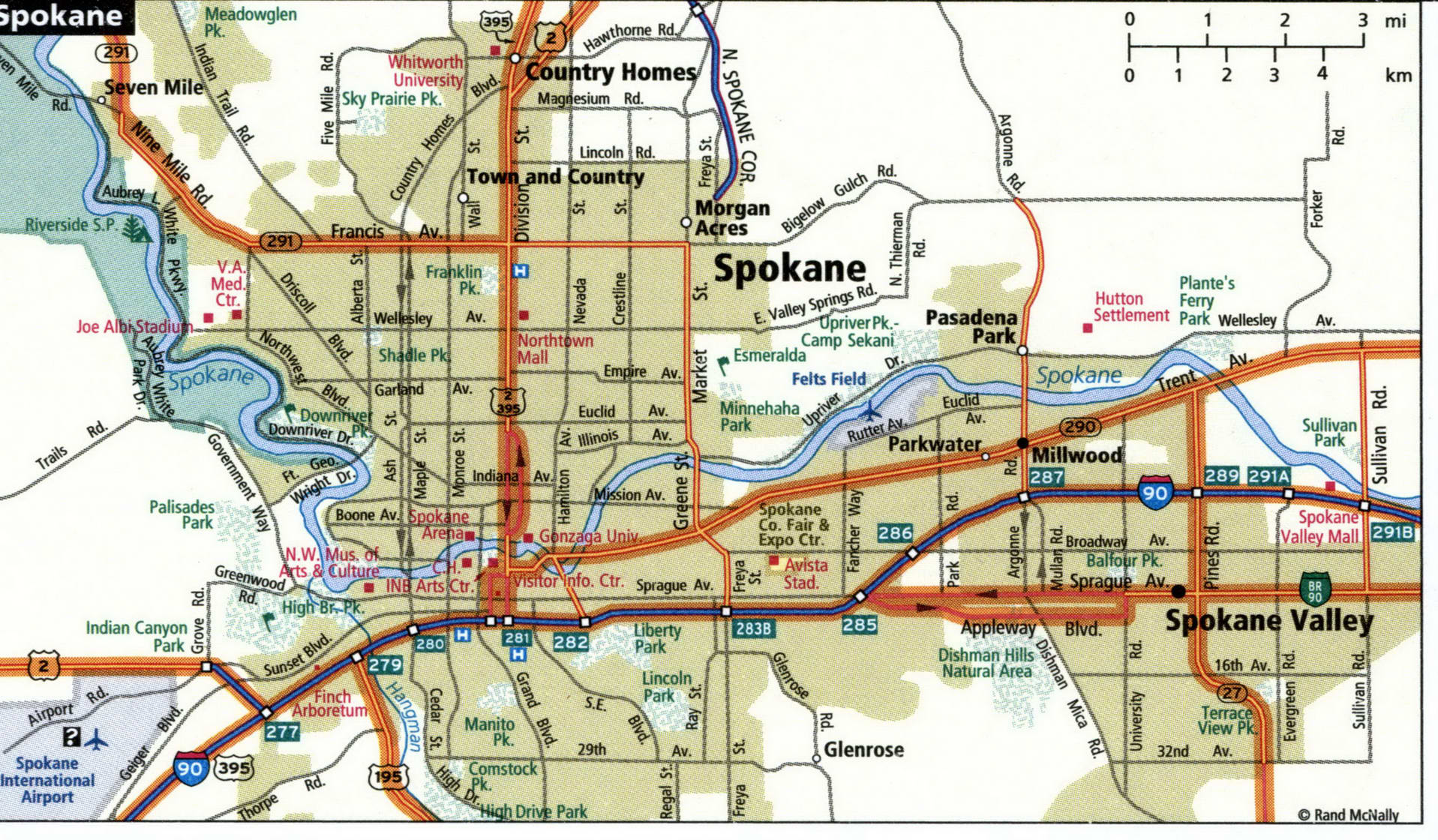 Spokane city map for truckers