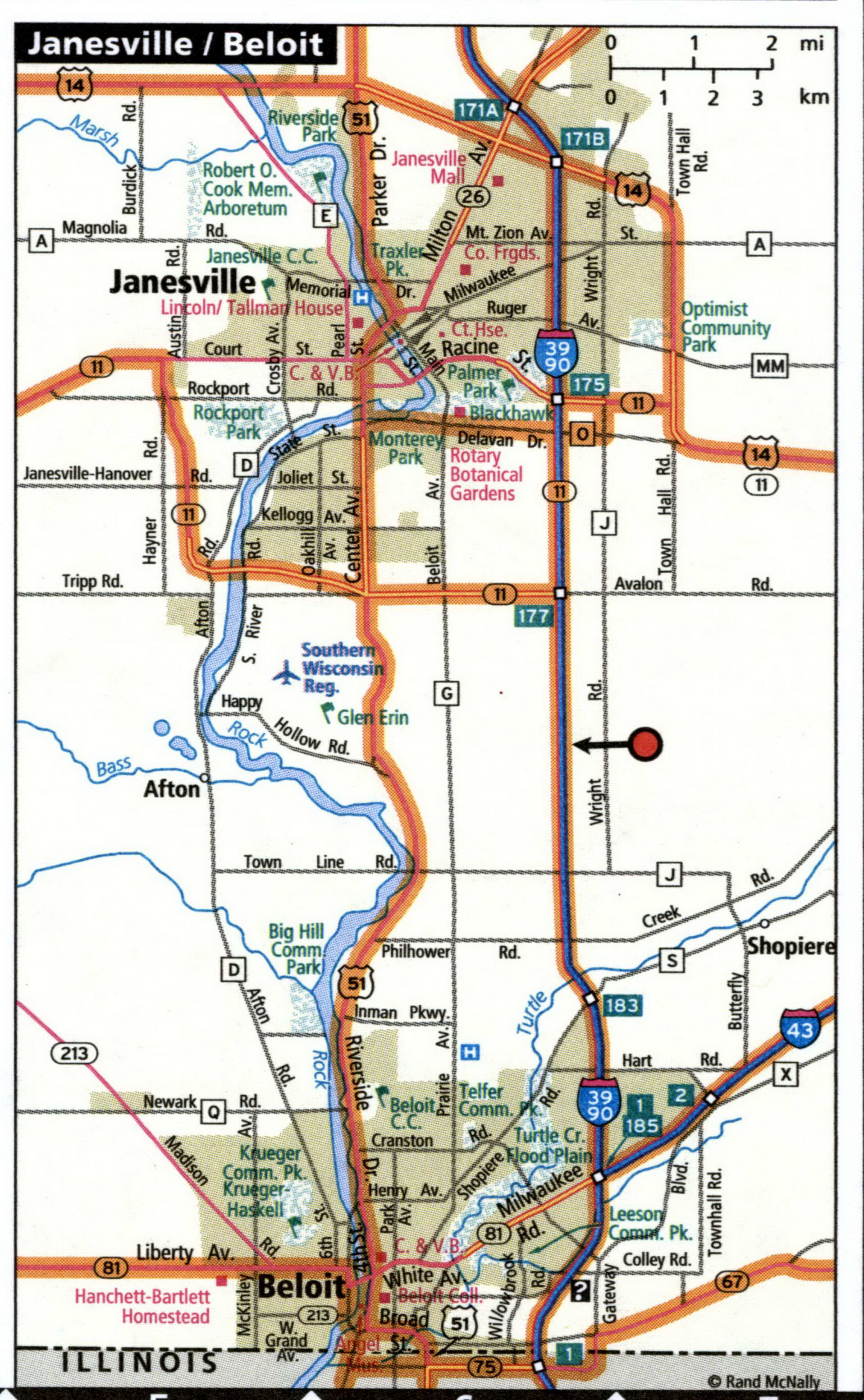 Janesville city map for truckers