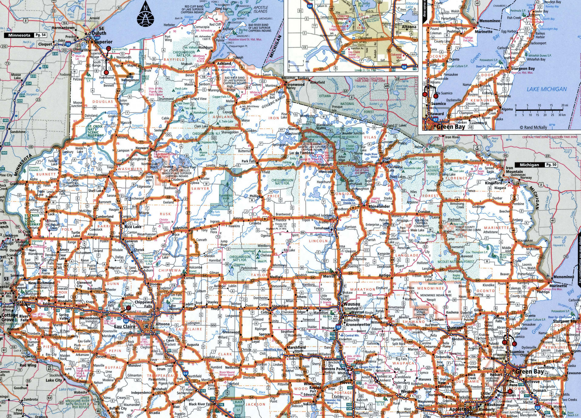 Wisconsin map for truckers