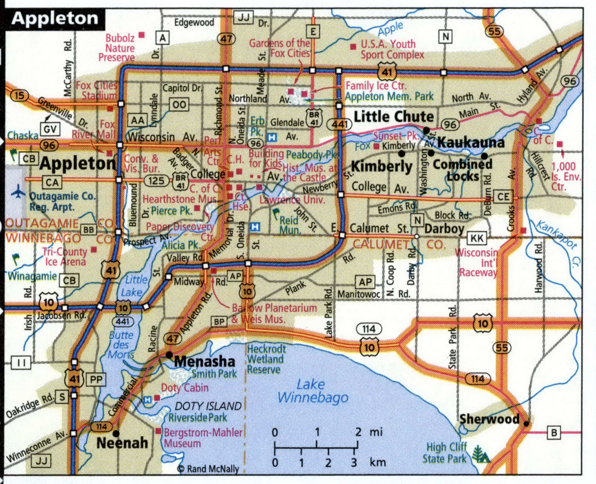 Appleton city map for truckers