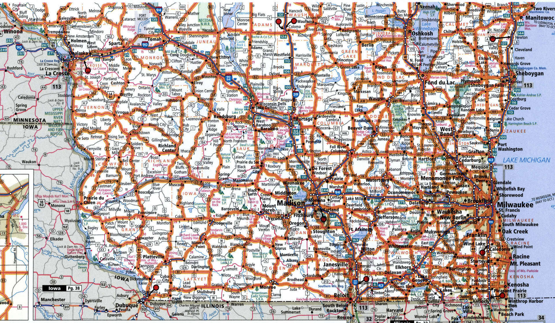 Wisconsin road map for truckers