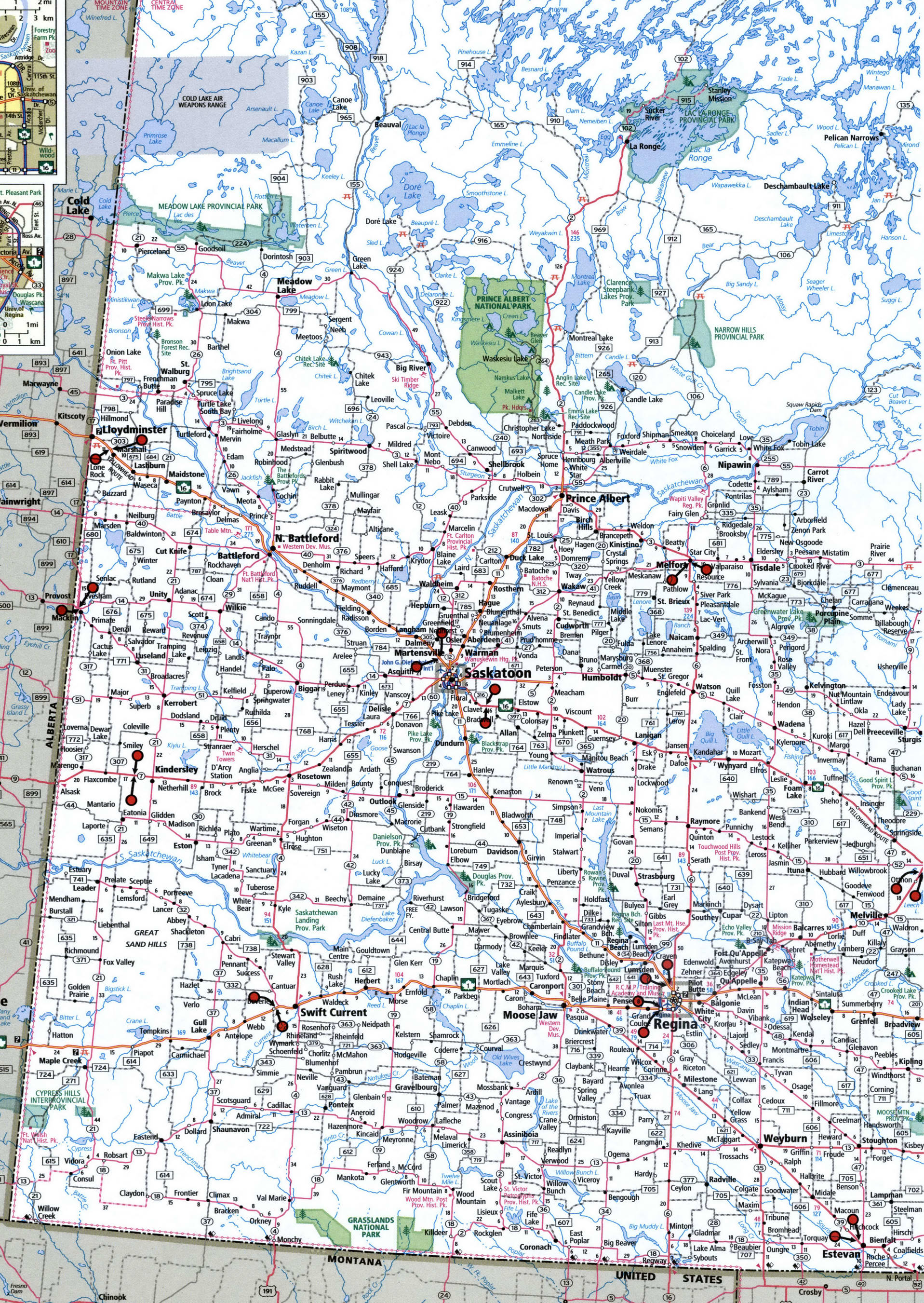 Saskatoon province map for truckers