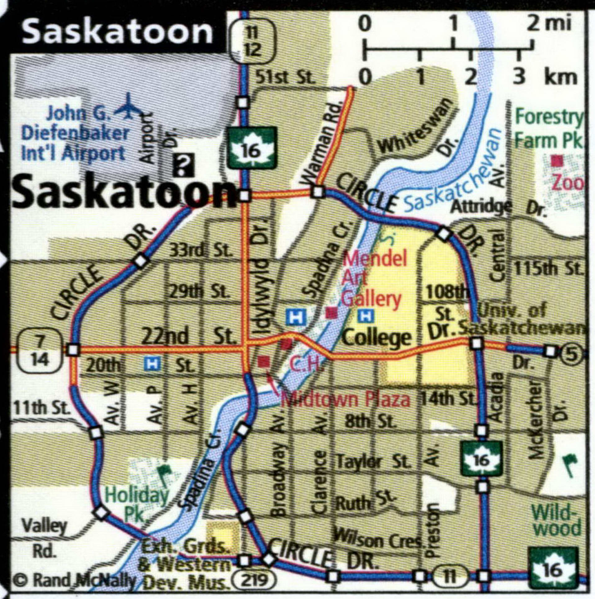 Saskatoon city map for truckers