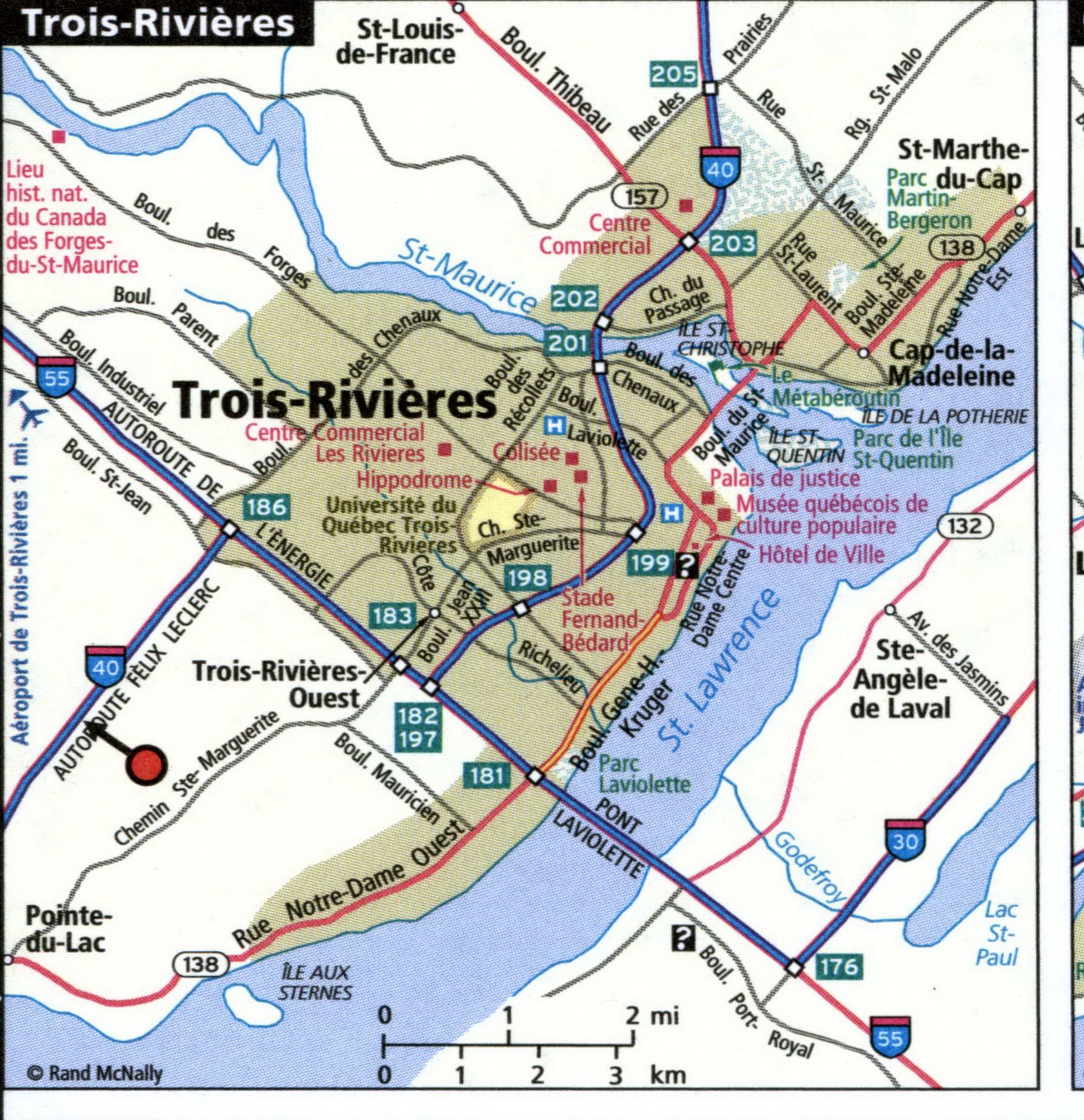 Trois-Rivieres city map for truckers