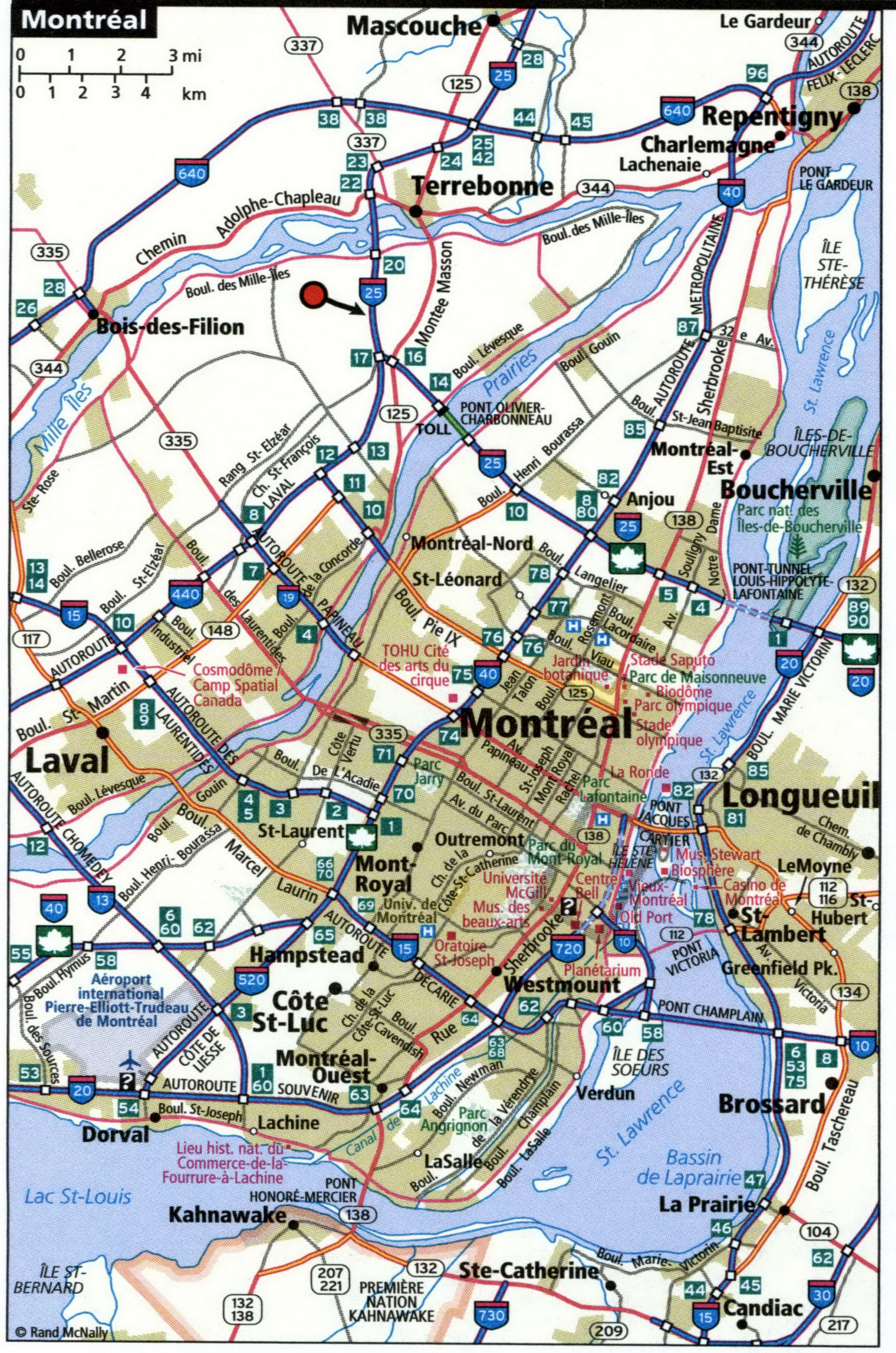 Montreal city road map for truckers