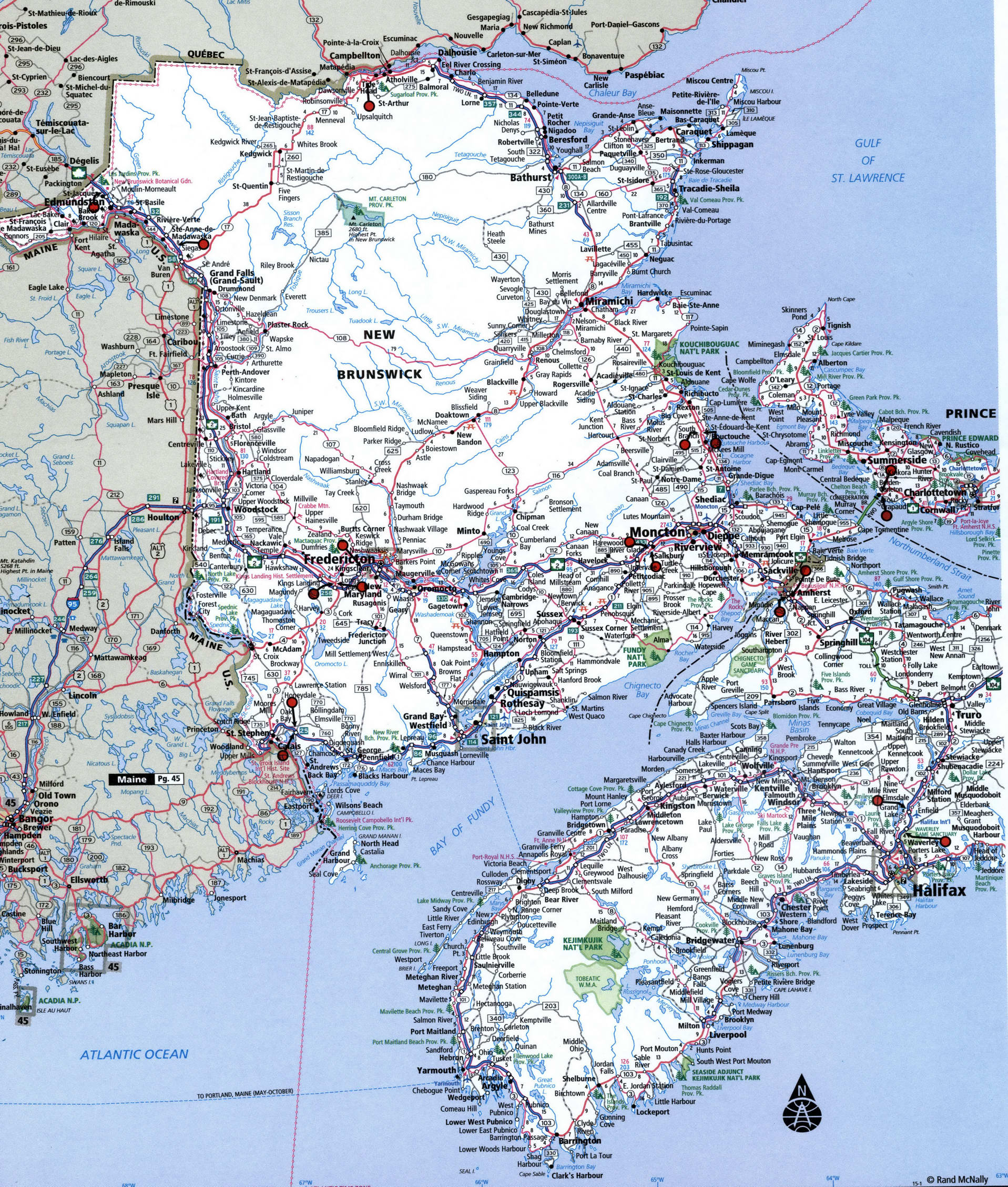 Atlantic provinces road map for truckers