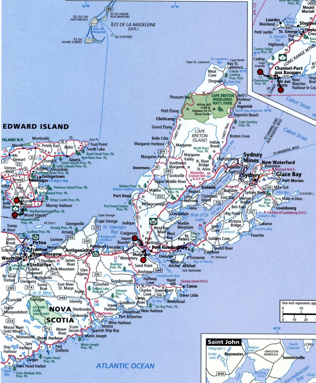Atlantic provinces road map for truckers