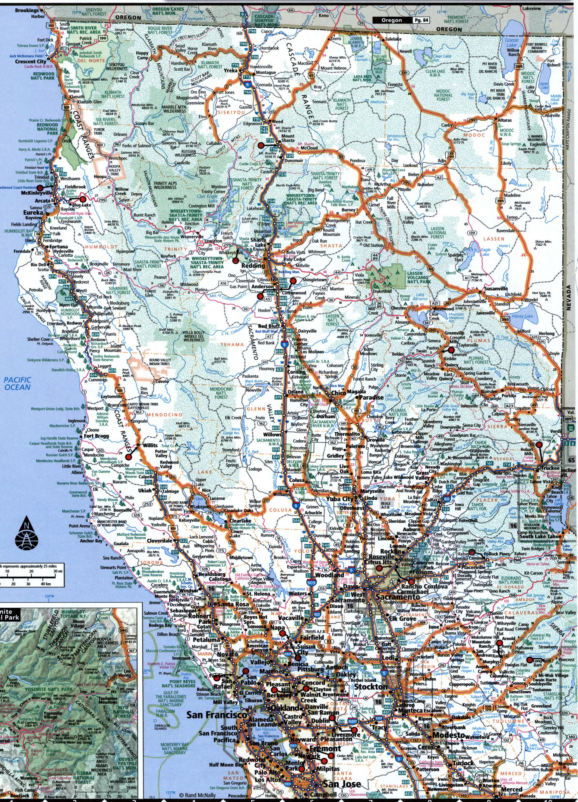 North California map for truckers