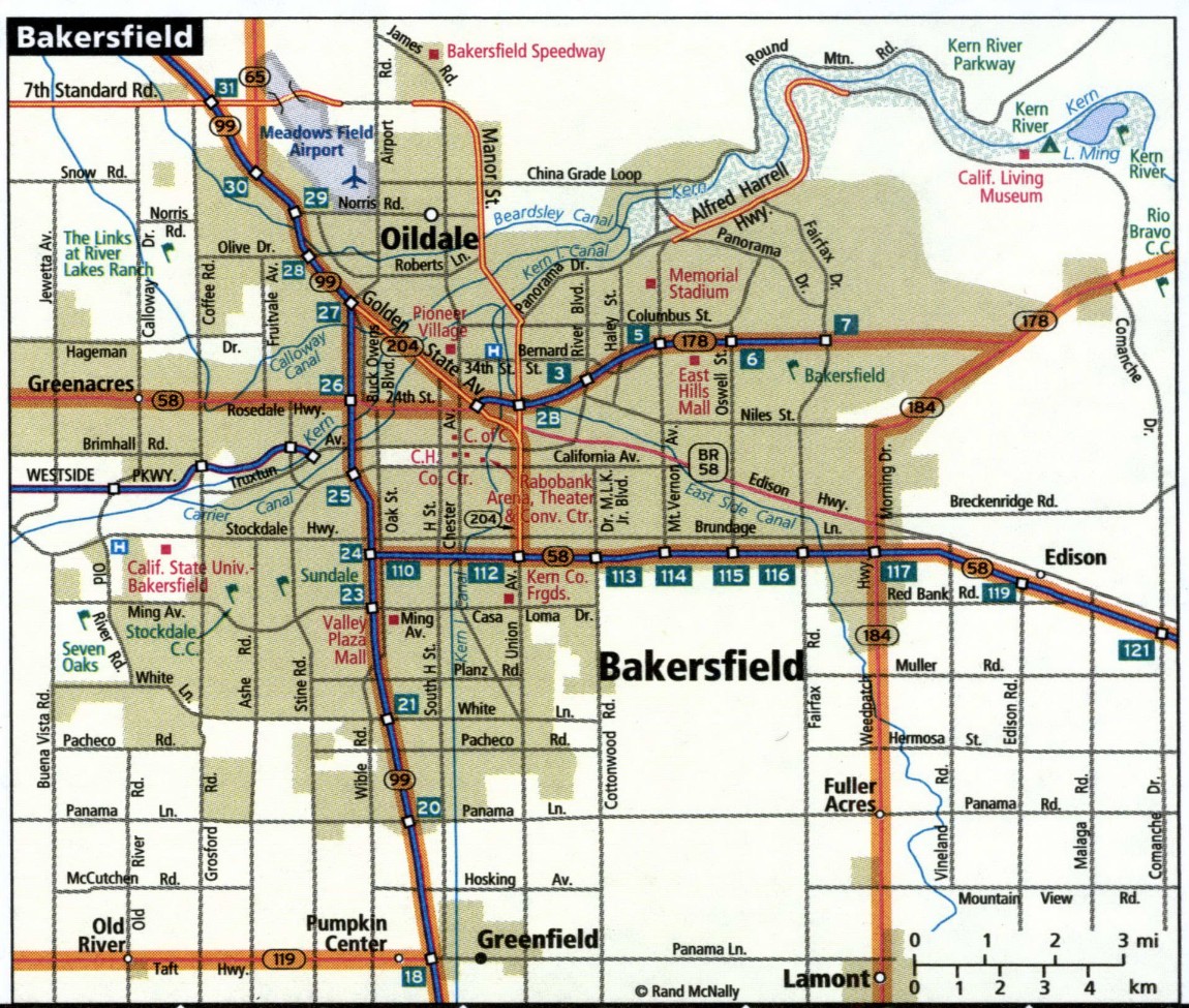 Bakersfield map for truckers