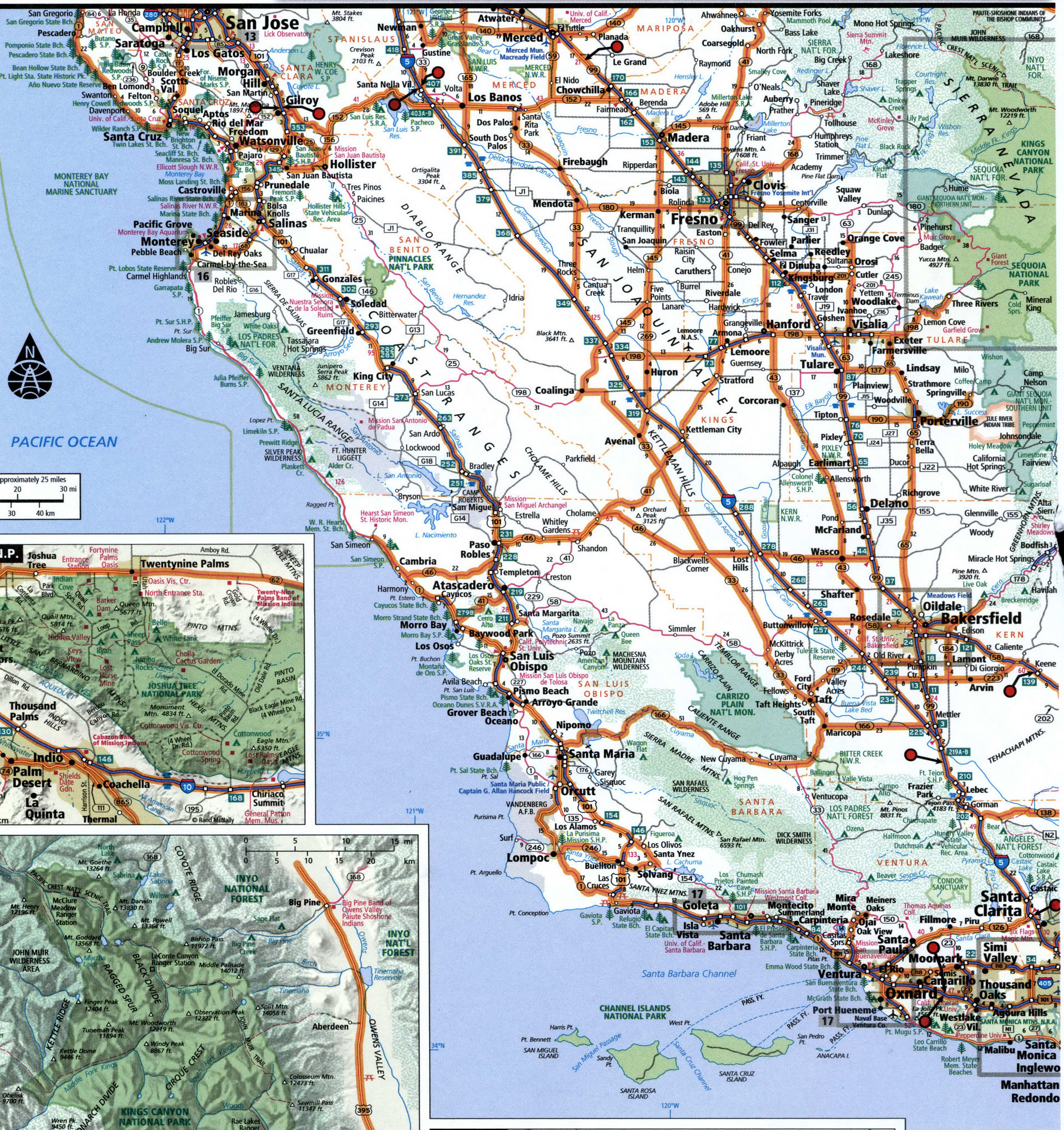 South California map for truckers