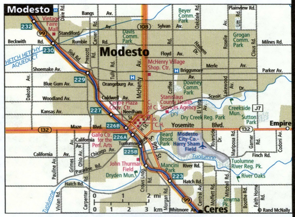Modesto map for truckers
