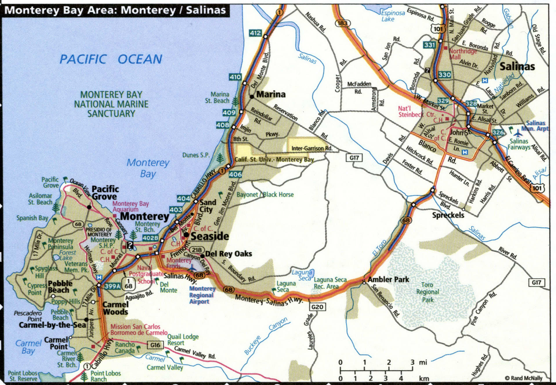 Monterey area map for truckers