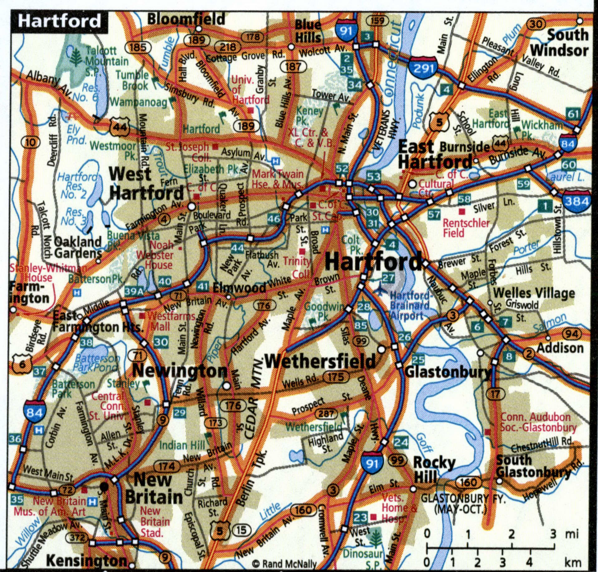 Hartford city map for truckers