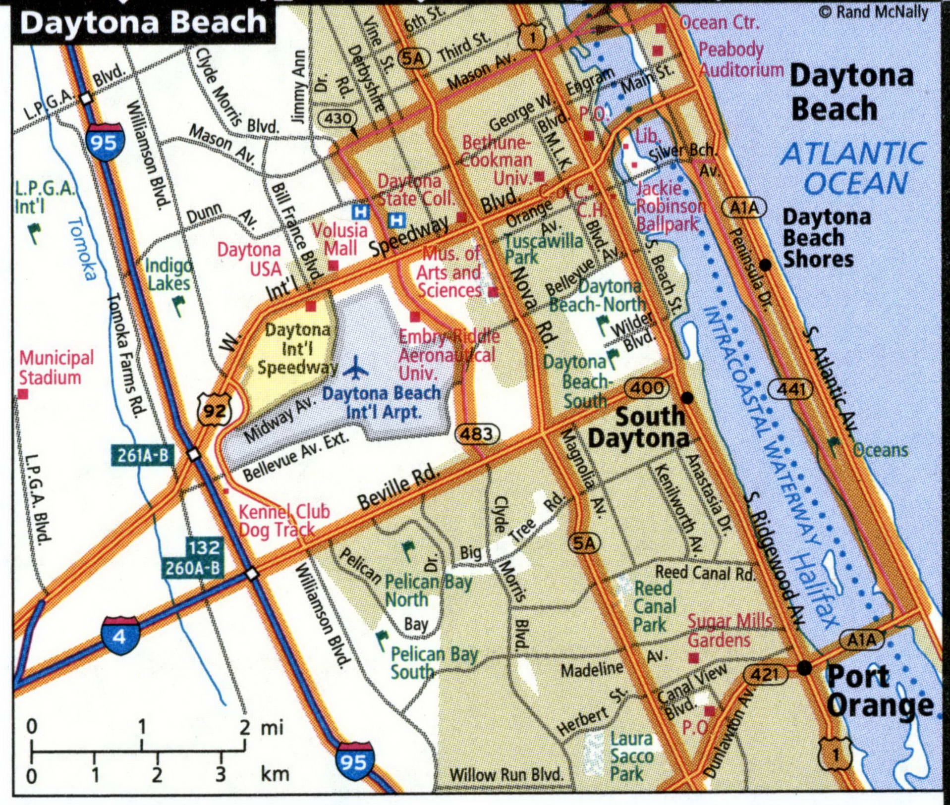 Daytona Beach map for truckers