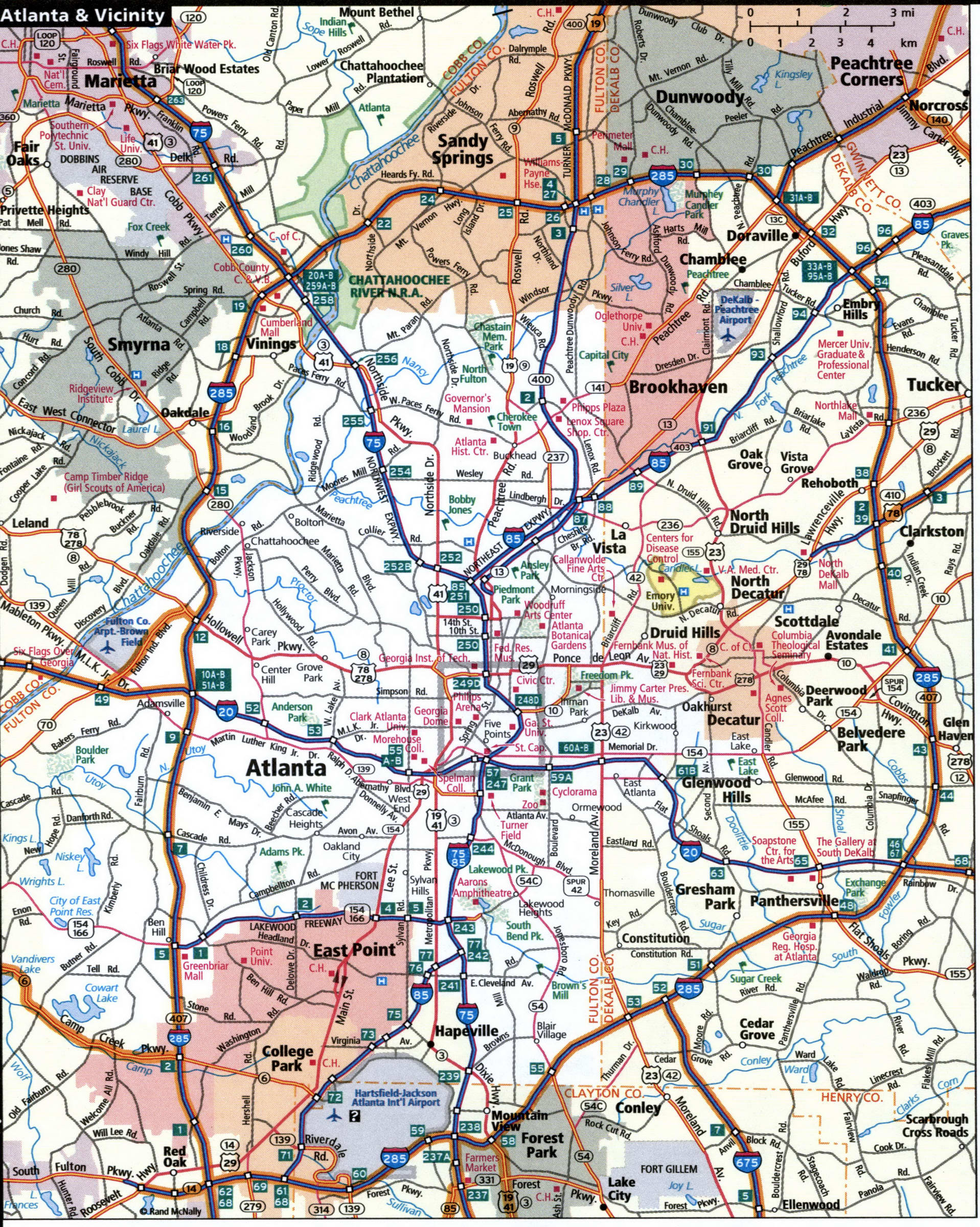 Atlanta city map for truckers