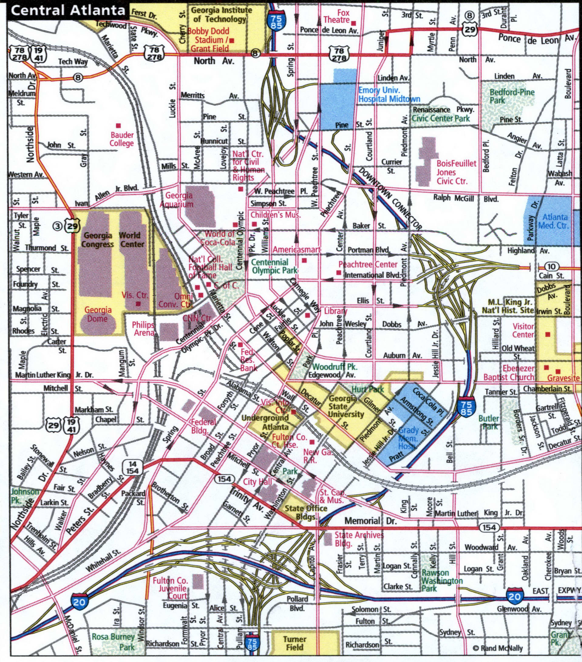 Central Atlanta city map for truckers