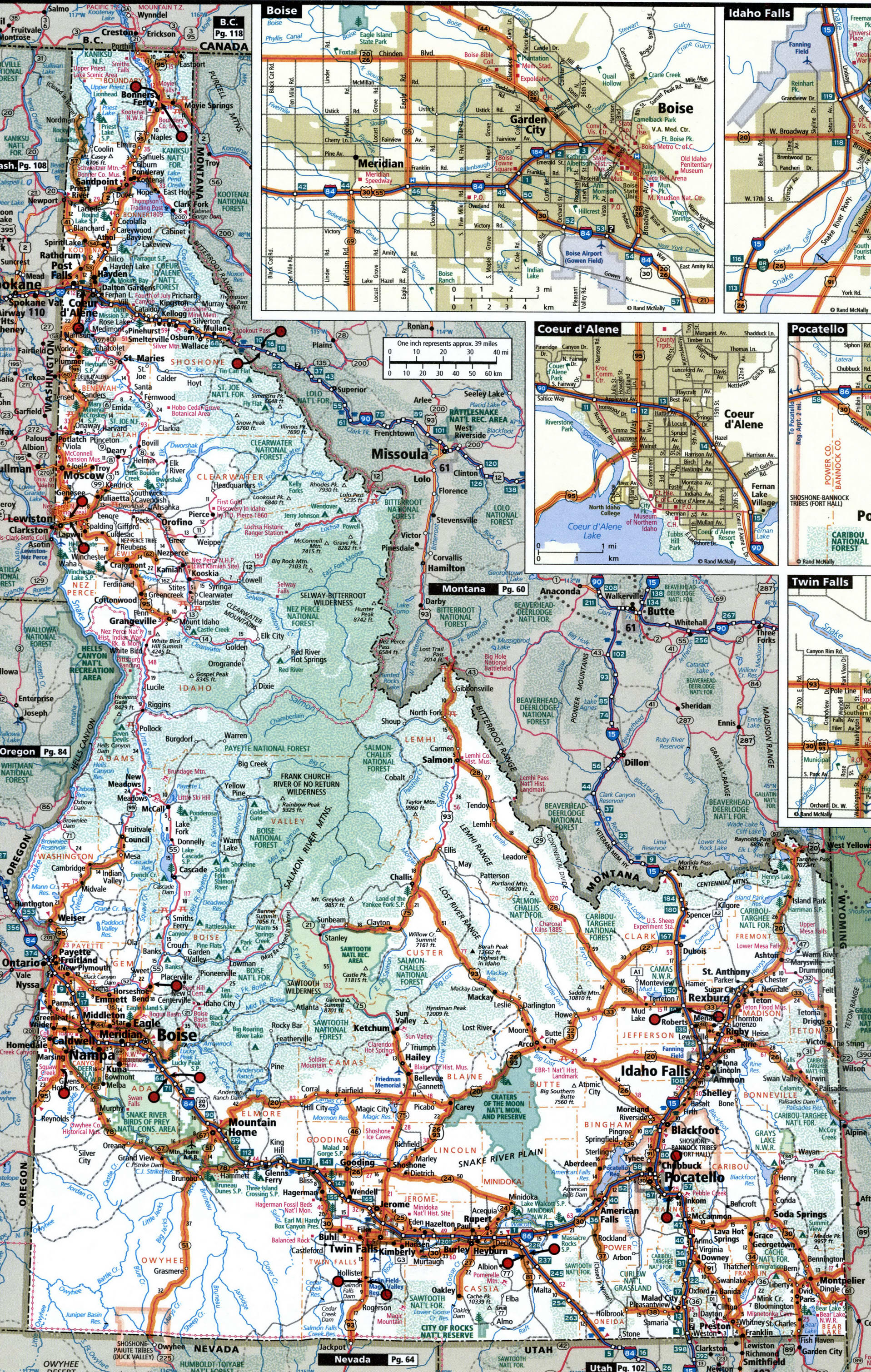 Idaho map for truckers