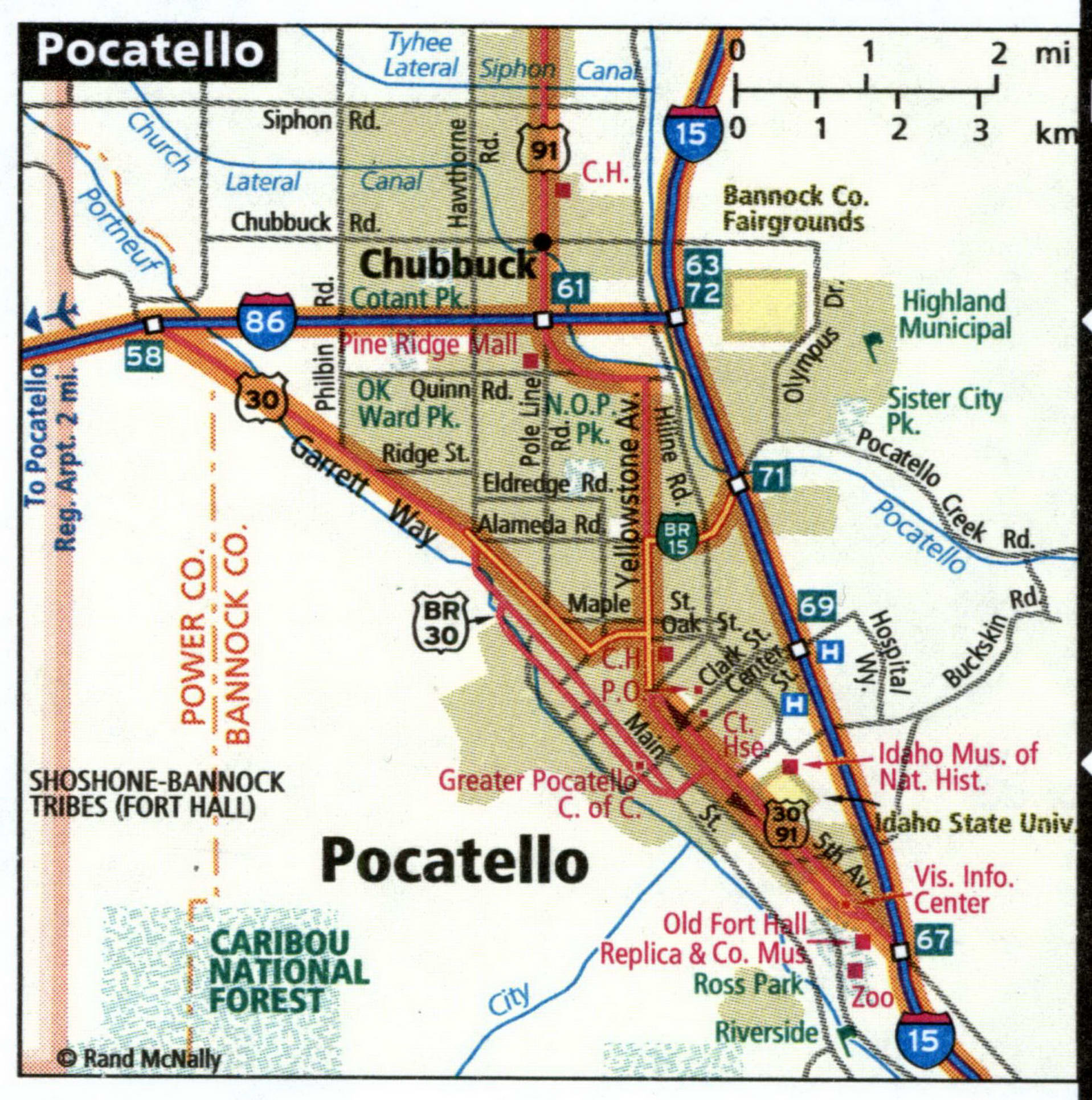 Pocatello map for truckers