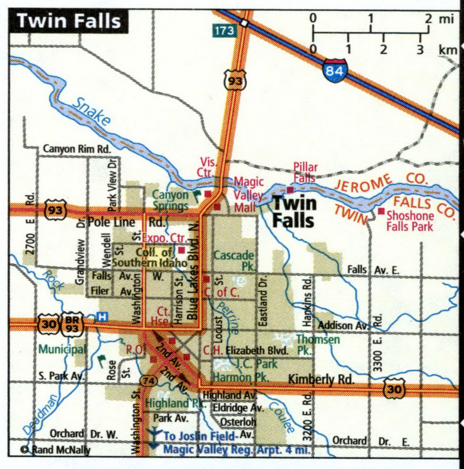 Twin Falls map for truckers