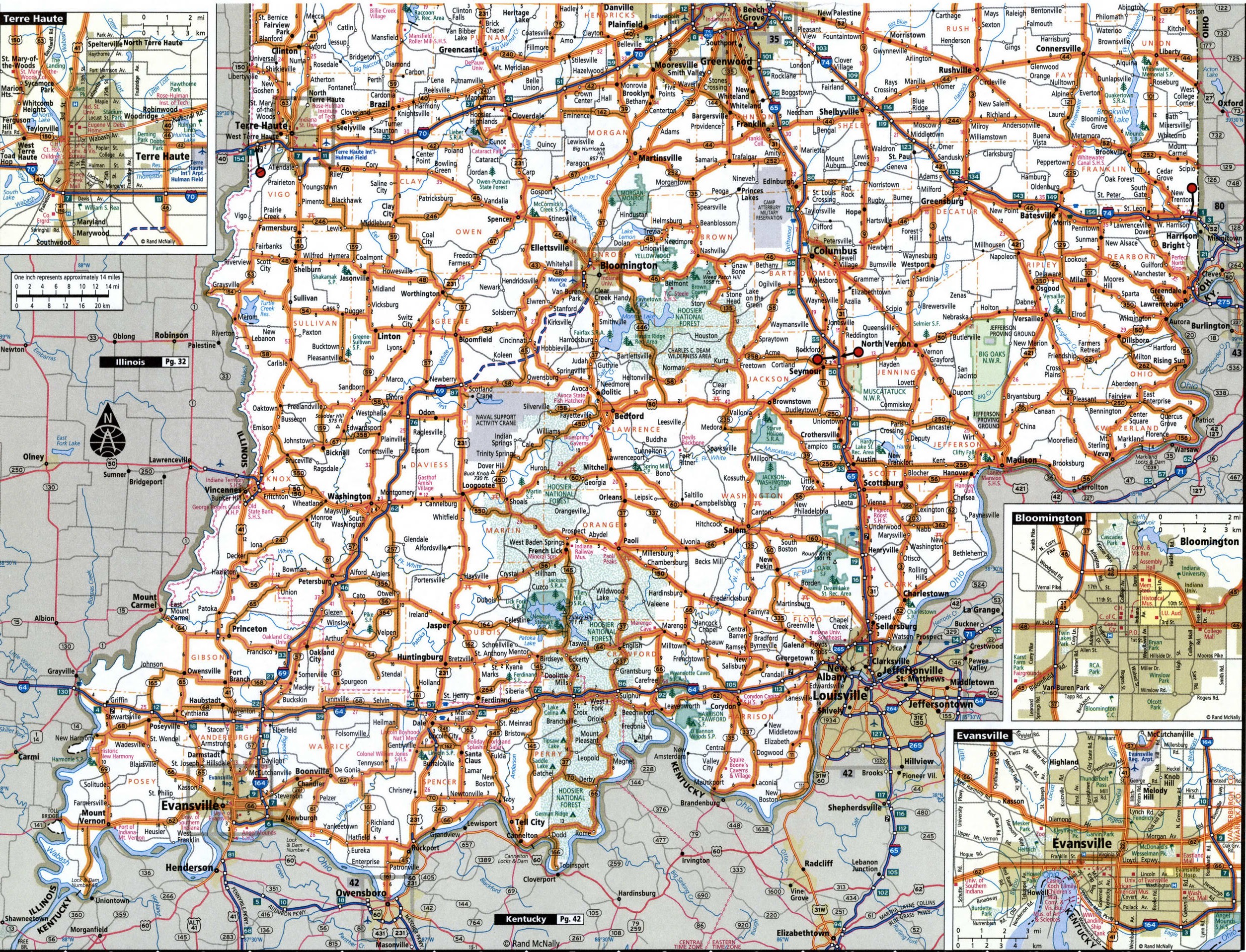 Southern Indiana map for truckers