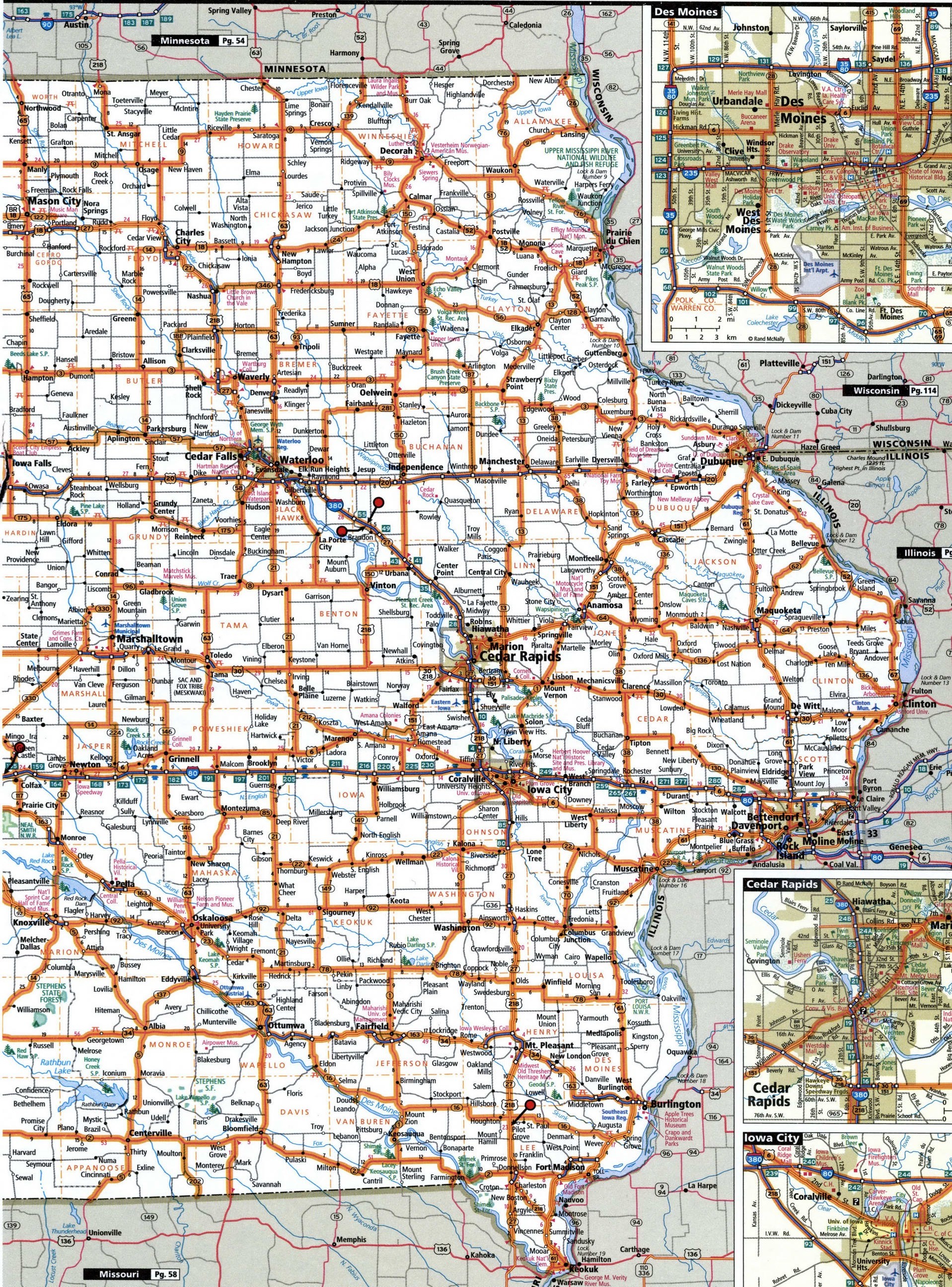 Iowa map for truckers