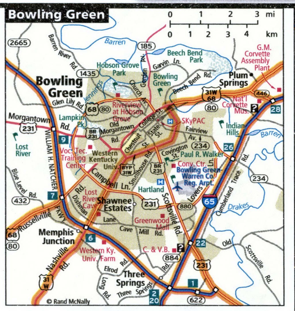 Bowling Green map for truckers