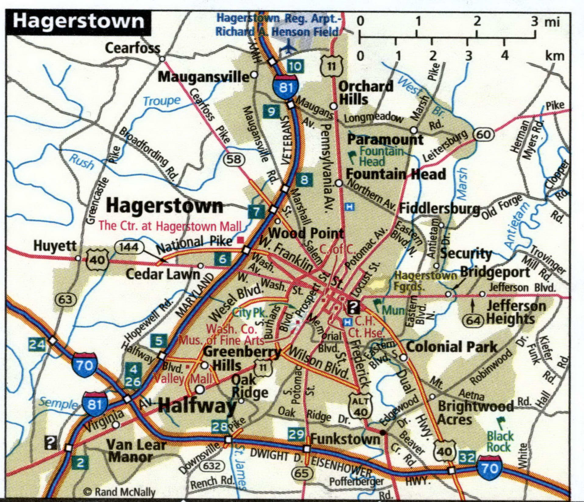 Hagerstown map for truckers
