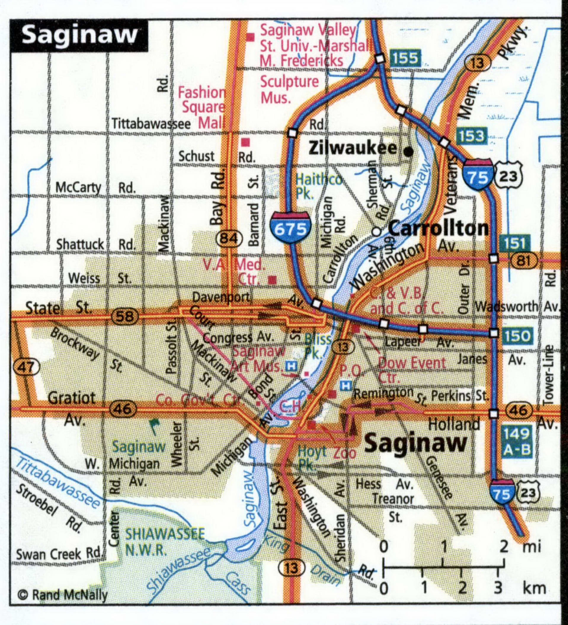 Saginaw map for truckers