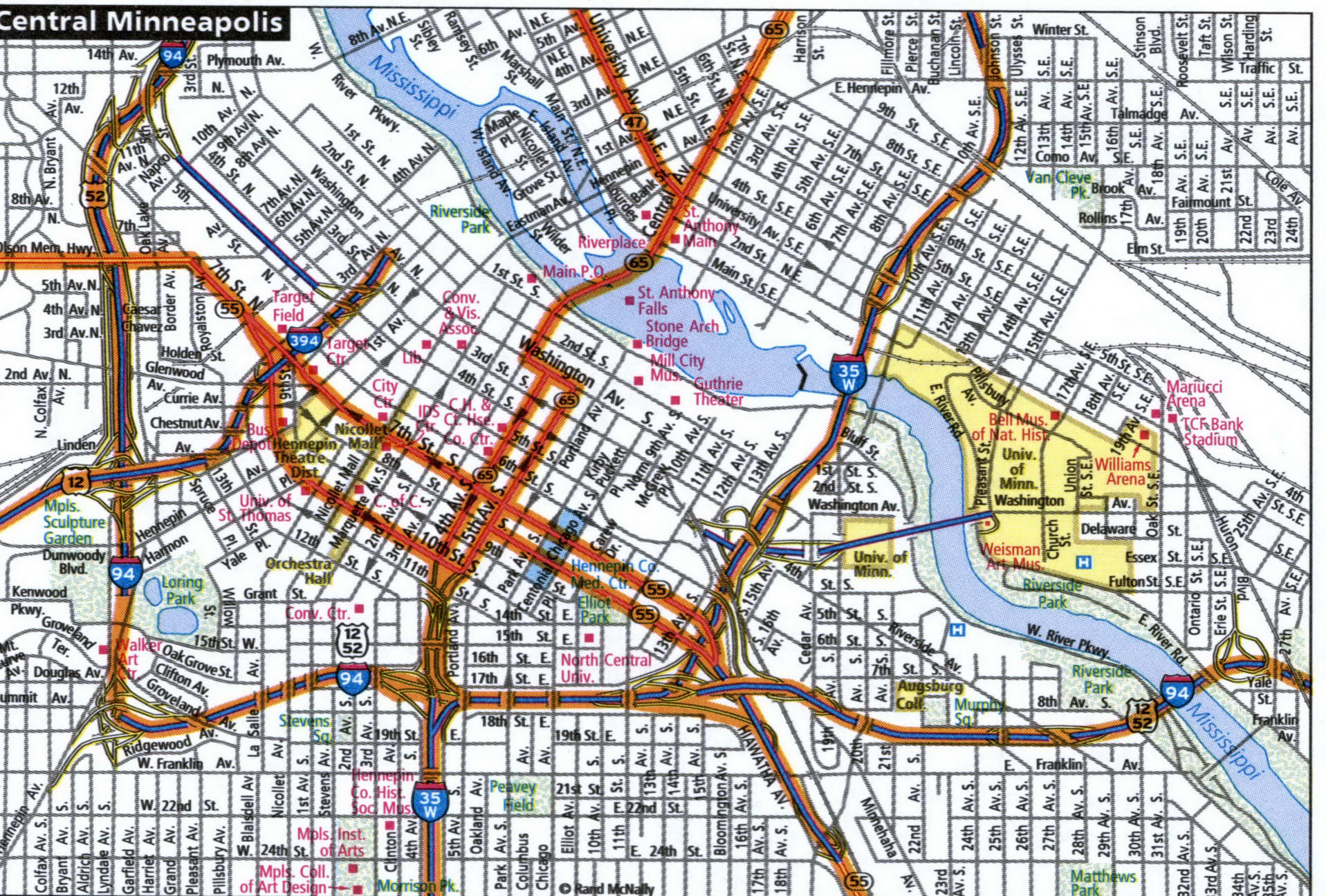 Central Minneapolis map for truckers