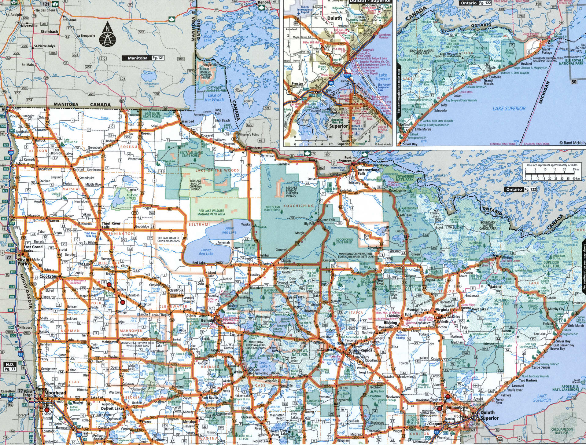 Northern Minnesota map for truckers