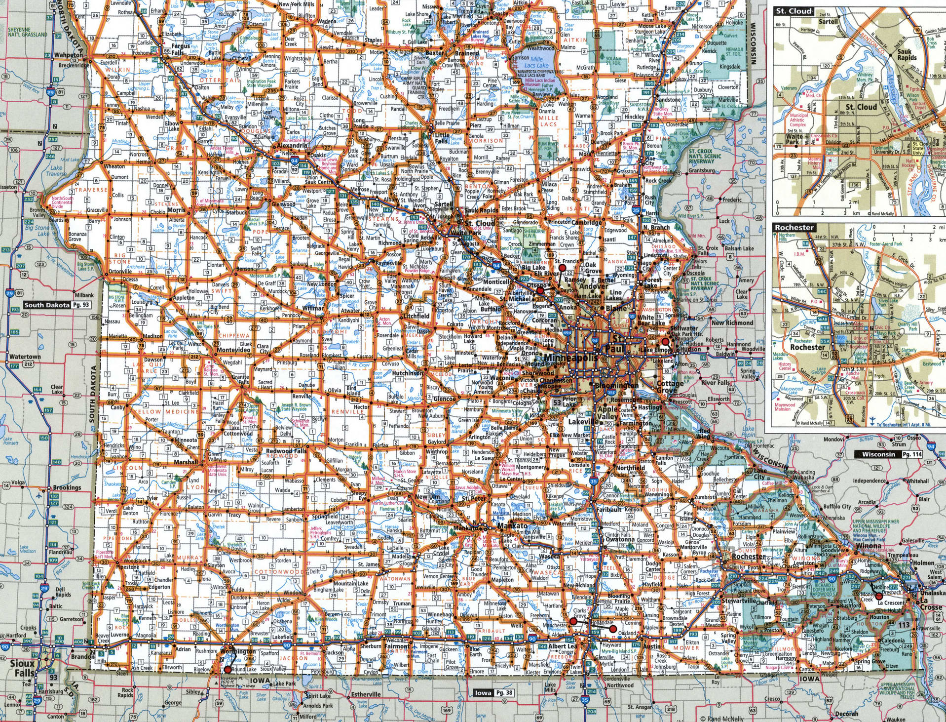 Southern Minnesota map for truckers