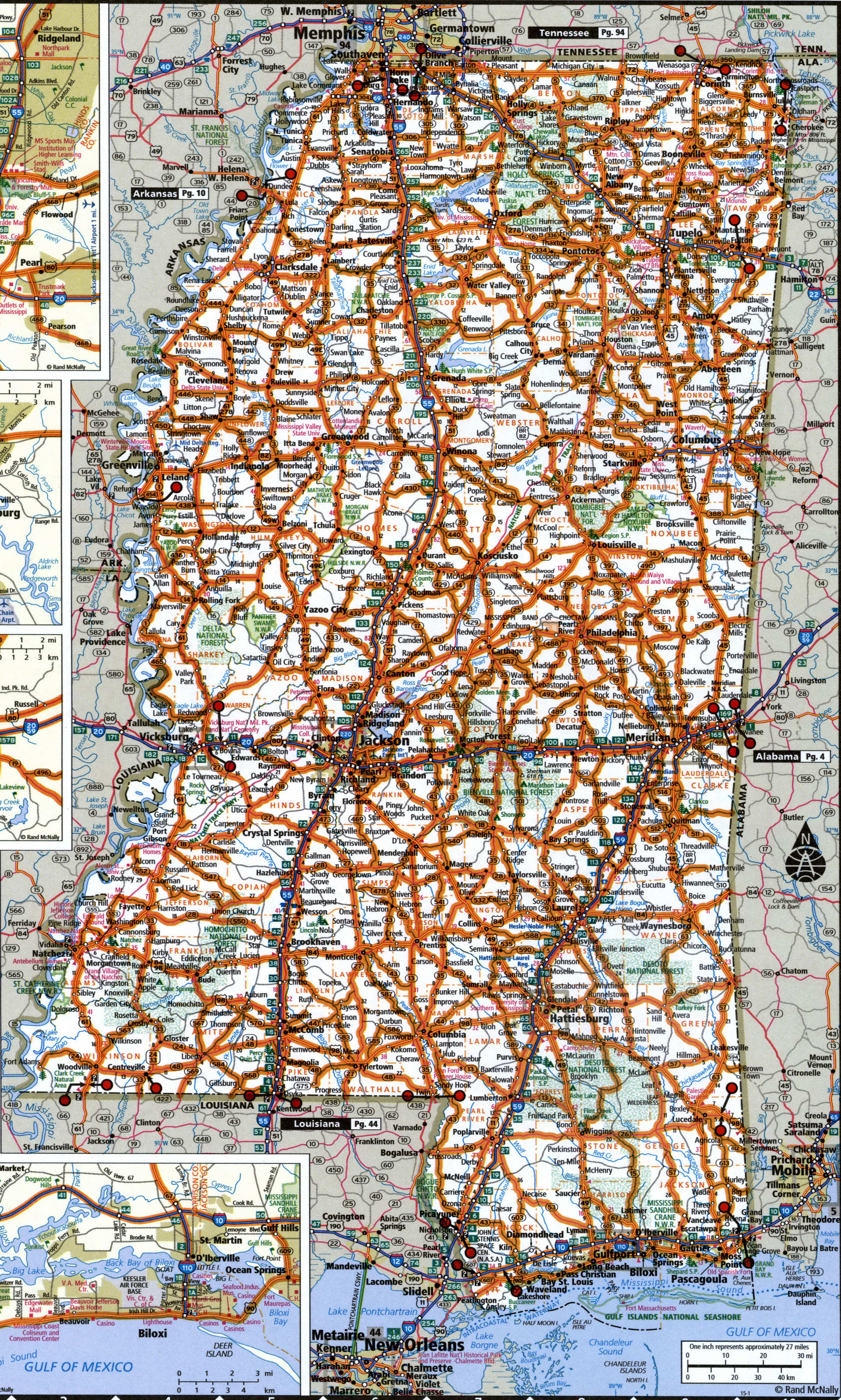 Mississippi State Highway Map Truck Routes Roads Map Trucker Drivers Usa 9916